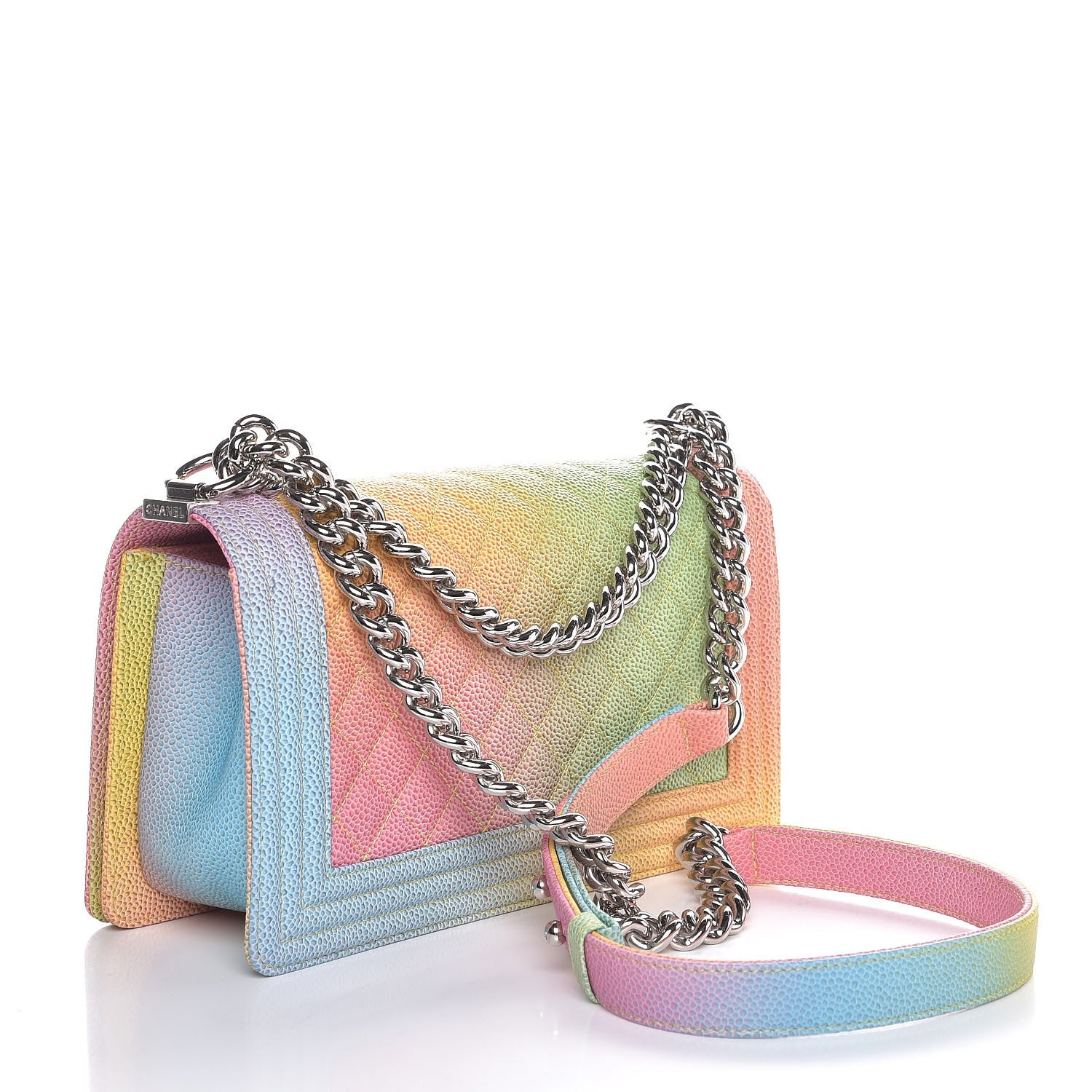 Chanel Caviar Quilted Medium Cuba Rainbow Boy Flap Multicolor 3 of 8