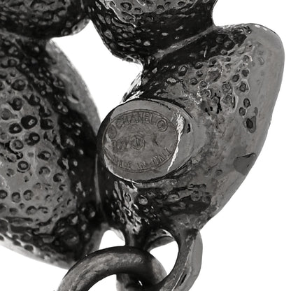 Chanel Ruthenium Crystal CC Dangle Earrings Silver 4 of 5