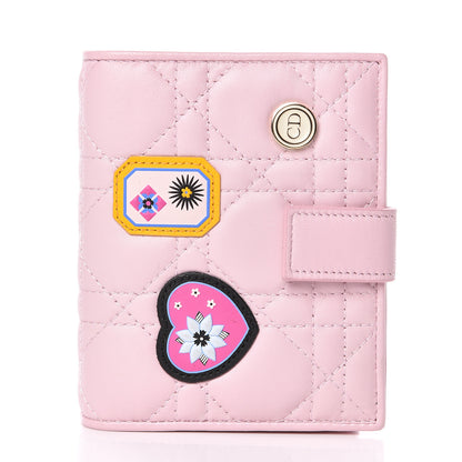 Christian Dior Lambskin Cannage Lucky Badge Eden Wallet Pink 1 of 7