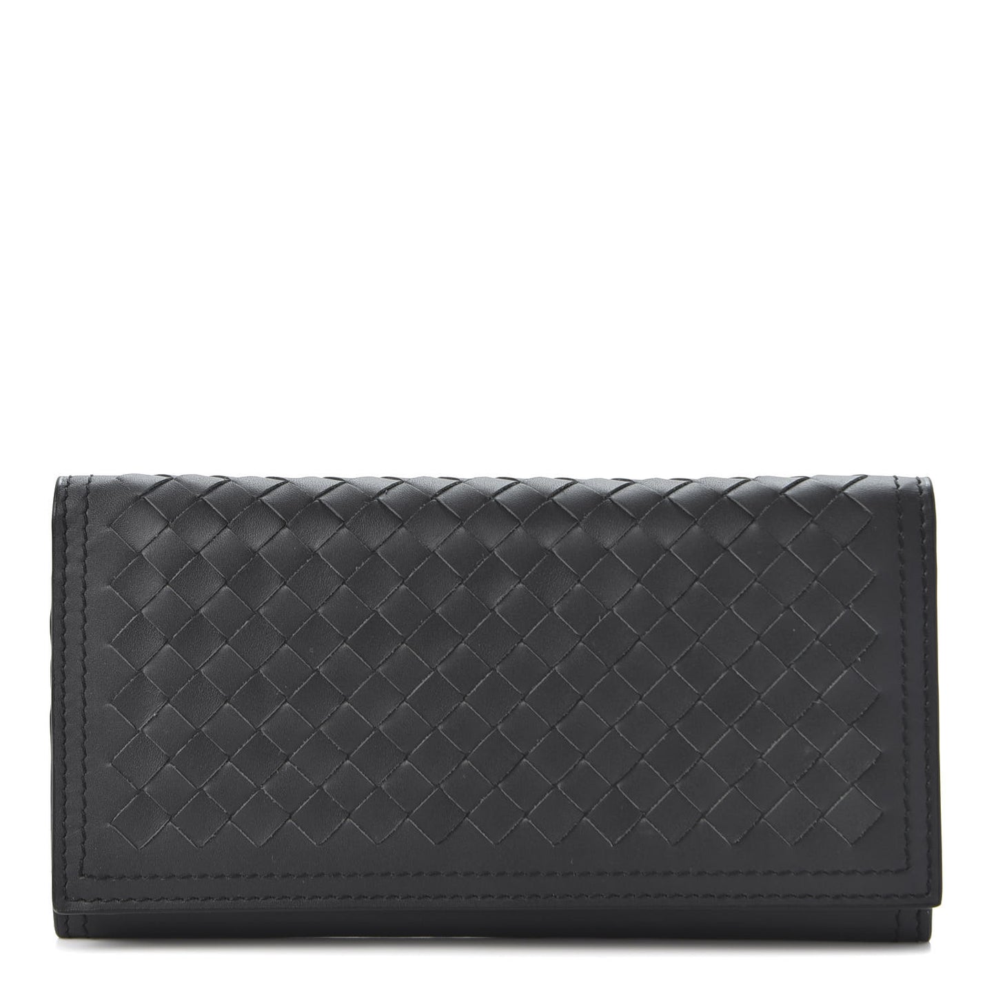 Nappa Intrecciato Continental Flap Wallet Ardoise