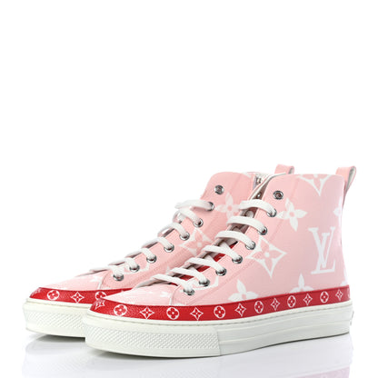 Louis Vuitton Monogram Giant Stellar Sneaker Boots 38.5 Rose Rouge 3 of 10