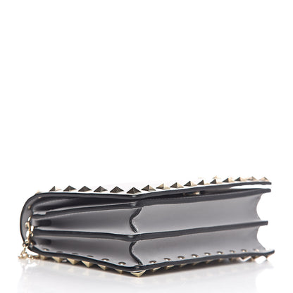 Valentino Garavani Calfskin Rockstud Wallet on Chain Pastel Grey 4 of 11