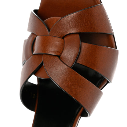 Saint Laurent Calfskin Tribute 85 Slide Sandals 38 Amber 10 of 11