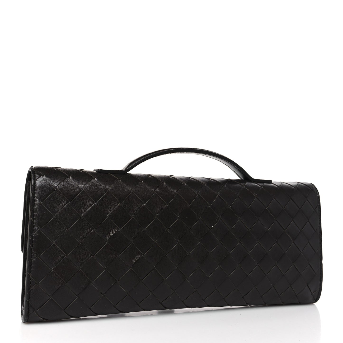 Nappa Intrecciato Long Andiamo Top Handle Clutch Fondant
