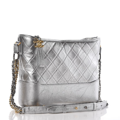 Chanel Metallic Aged Calfskin Quilted Medium Gabrielle Silver 3 of 11