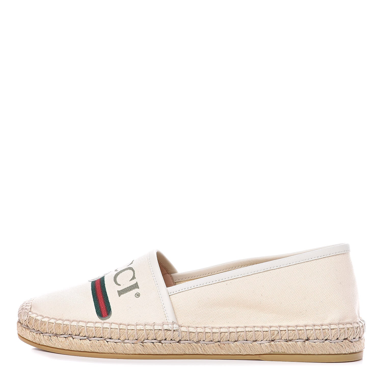 Gucci Canvas Logo Espadrilles 39 Greggio White 1 of 11