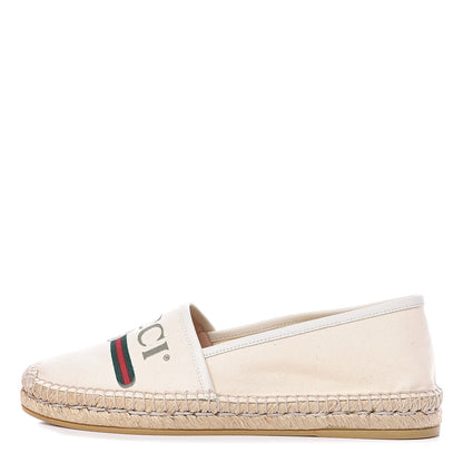 Gucci Canvas Logo Espadrilles 39 Greggio White 1 of 11