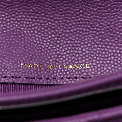 Chanel Caviar Quilted Flap Card Holder Wallet Purple 6 of 8