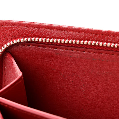 Chanel Caviar Quilted Zipped Pocket Wallet Red 15 of 20