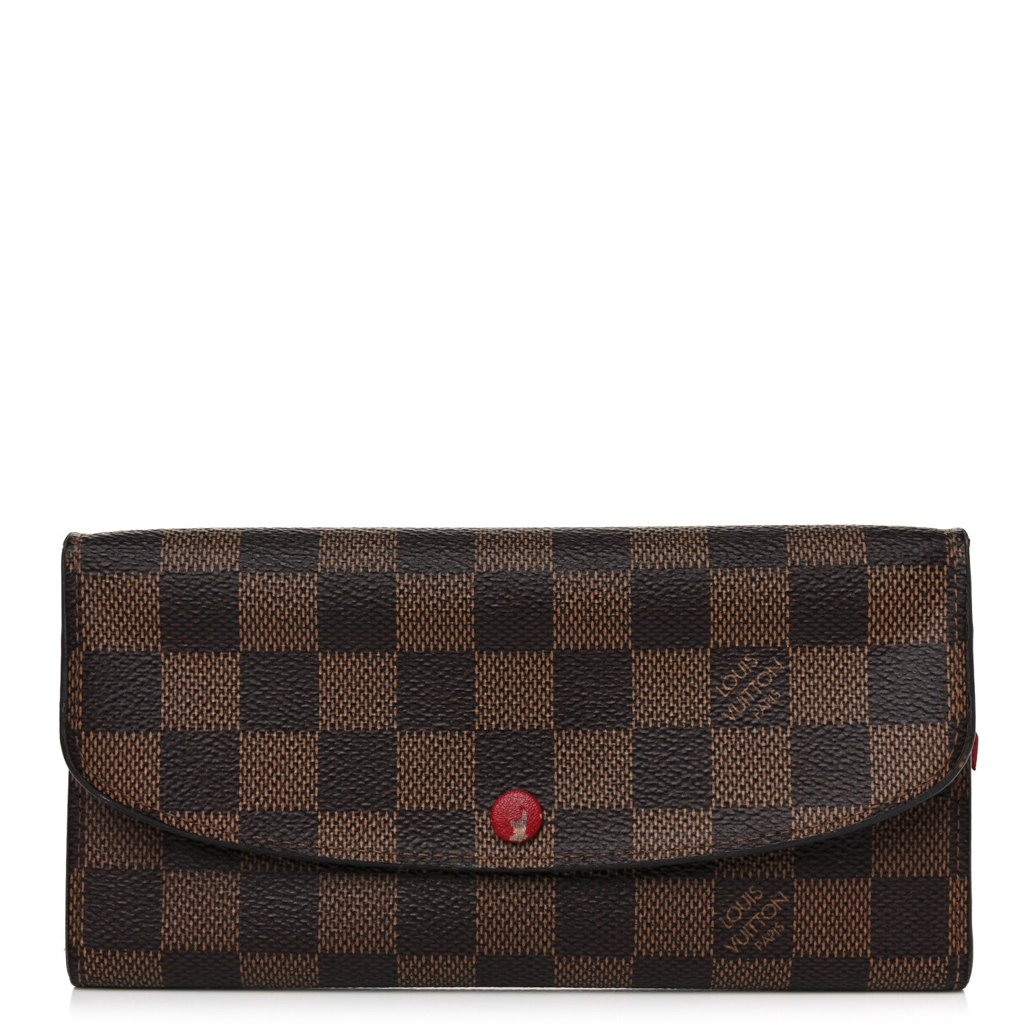 Louis Vuitton Damier Ebene Emilie Wallet Red 1 of 12