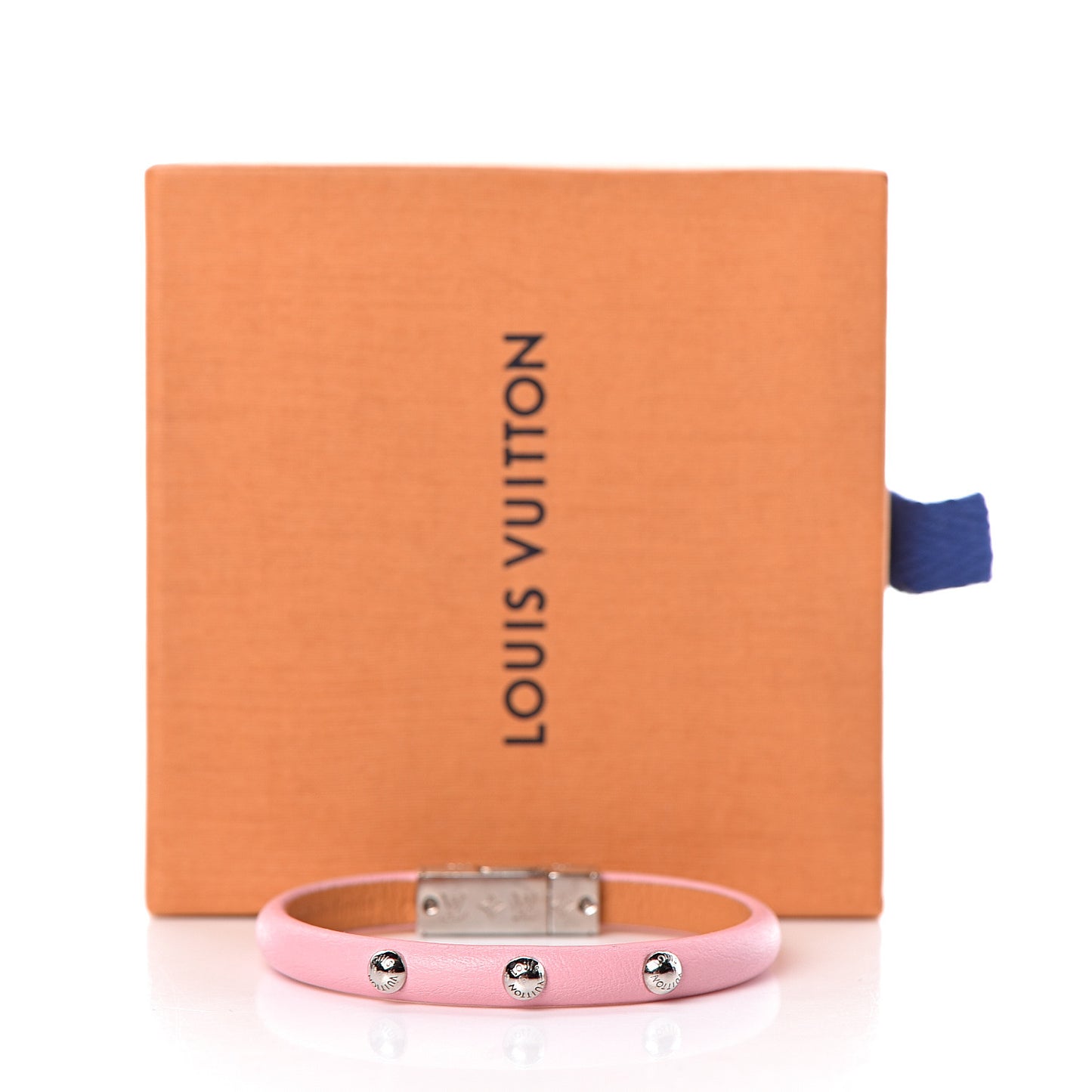 Calfskin Yummy LV Bracelet 17 Pink