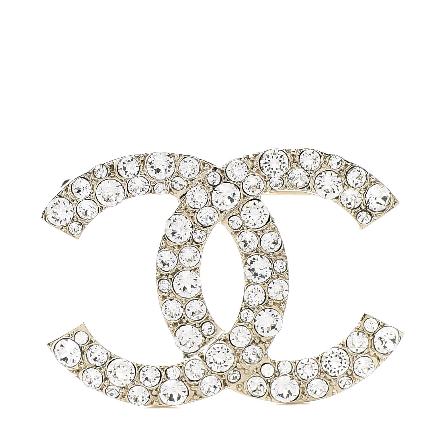 Chanel Crystal Palais Garnier CC Brooch Gold 1 of 5