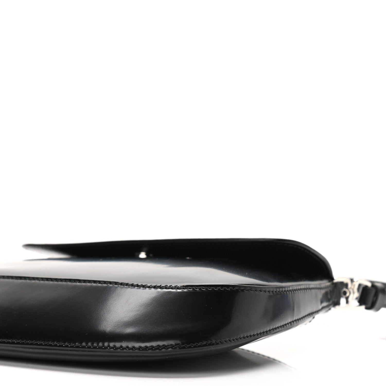 Prada Spazzolato Cleo Flap Shoulder Bag Black 9 of 9