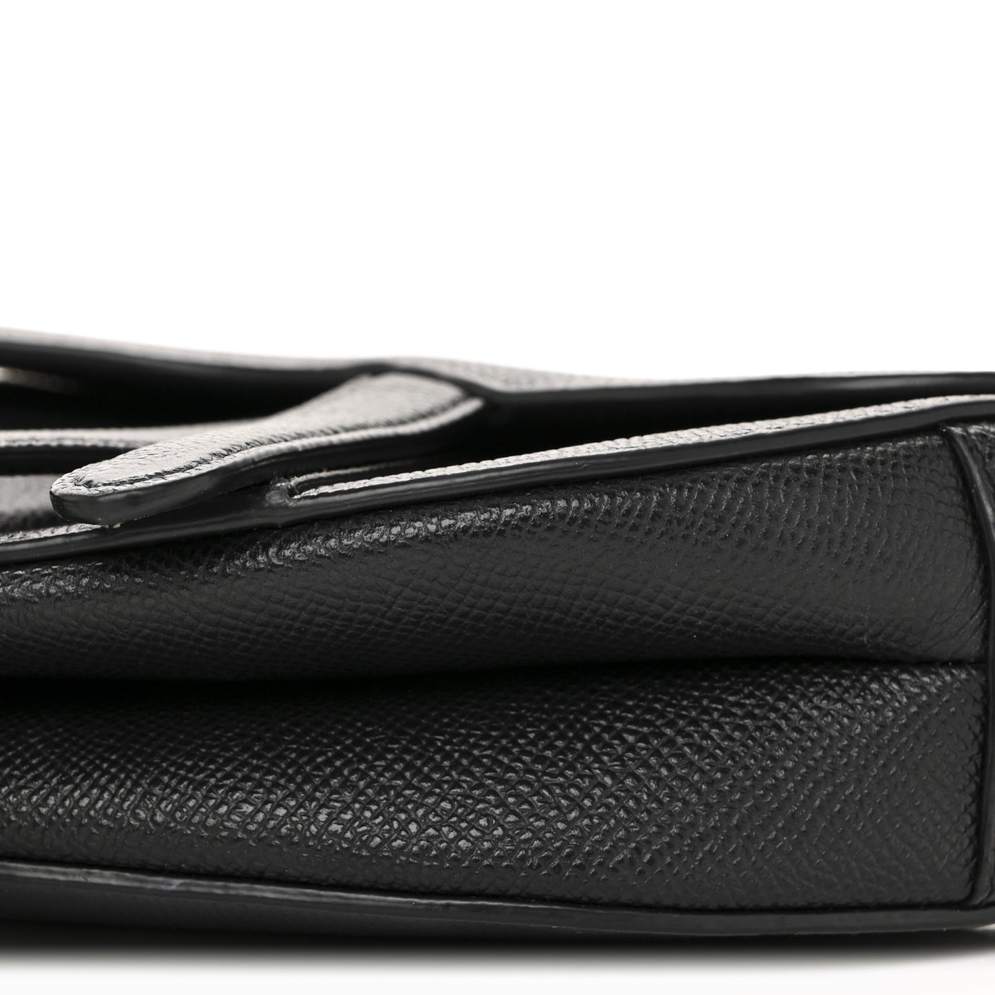 Grained Calfskin Mini Saddle Bag With Strap Black
