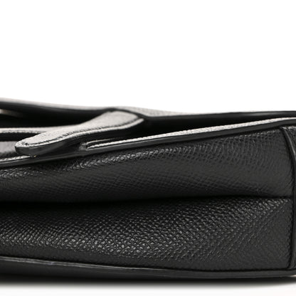 Christian Dior Grained Calfskin Mini Saddle Bag With Strap Black 10 of 13