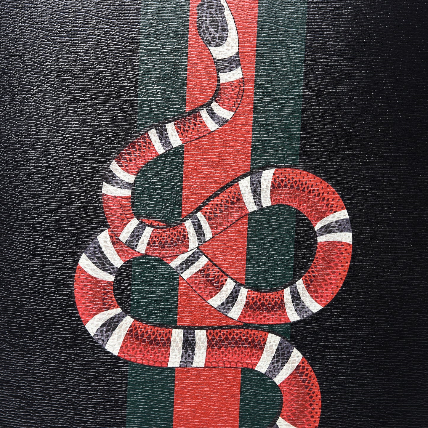 Calfskin Kingsnake Dome Backpack Black