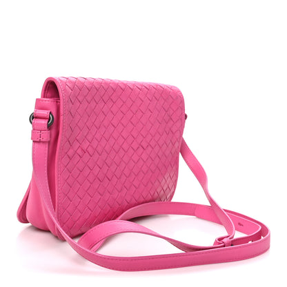 Bottega Veneta Nappa Intrecciato Crossbody Messenger Flap Fuchsia 3 of 10