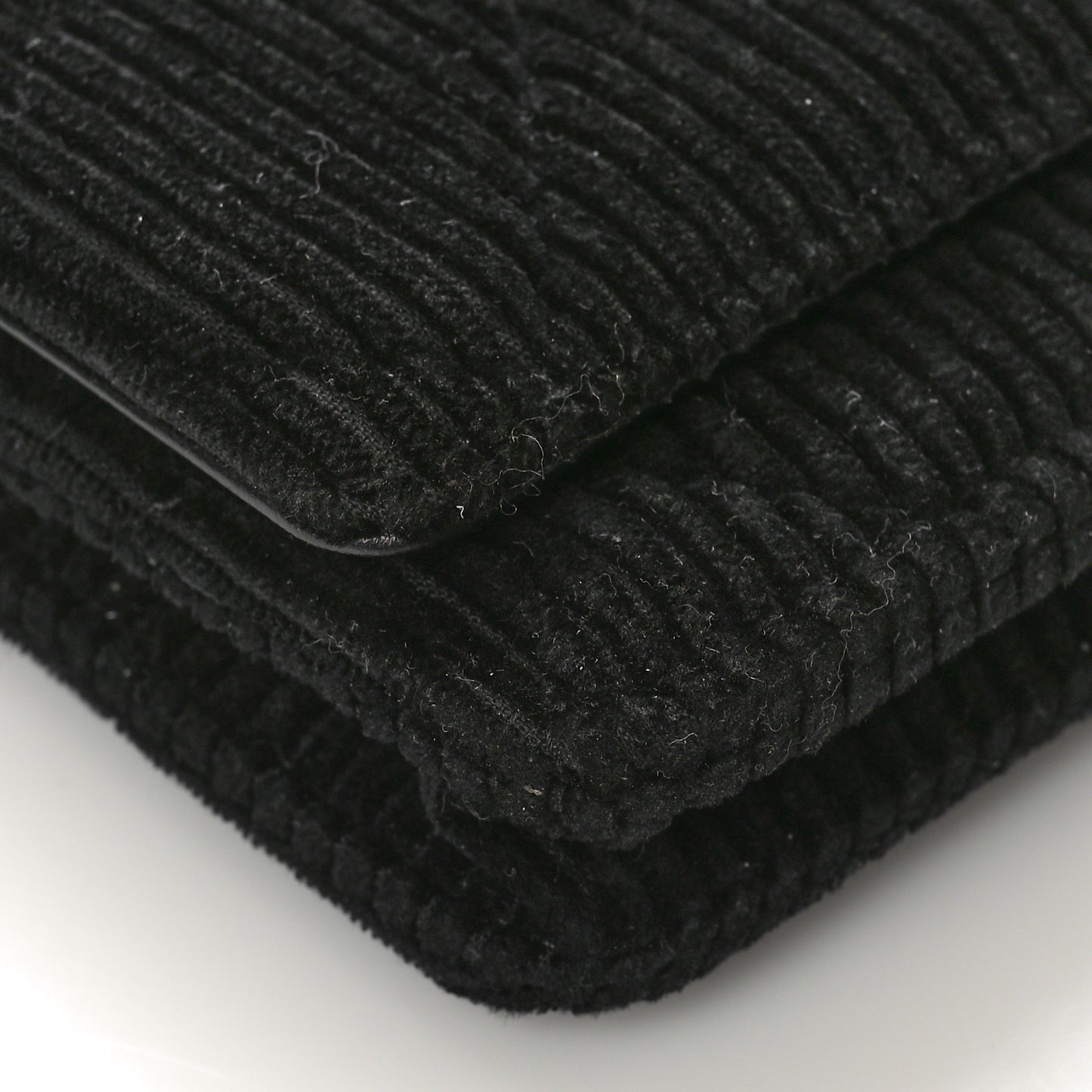Corduroy Quilted Chanel 19 Wallet On Chain WOC Black