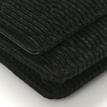 Chanel Corduroy Quilted Chanel 19 Wallet On Chain WOC Black 8 of 10
