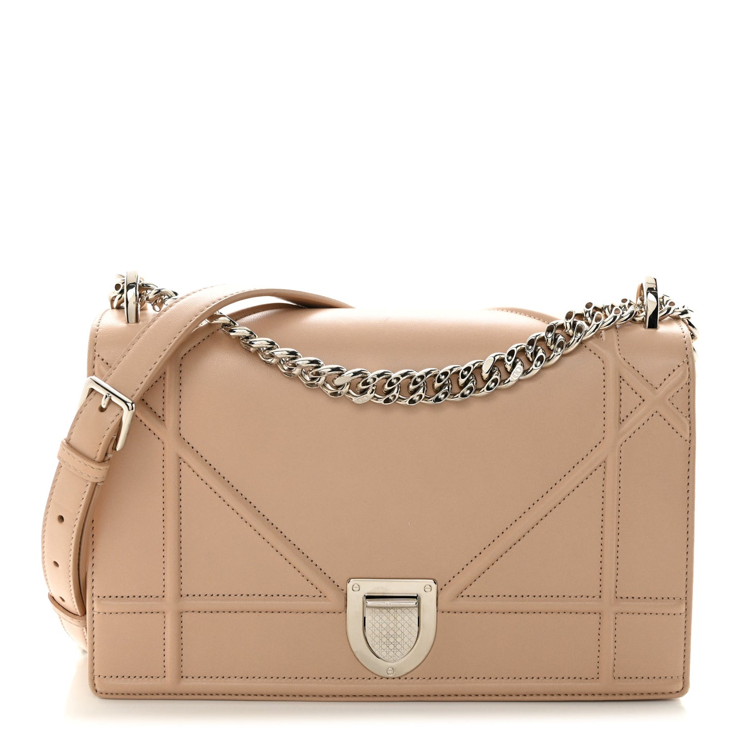 Lambskin Medium Diorama Flap Bag Nude