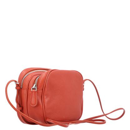 The Row ROW Grained Calfskin Mini Twin Crossbody Bag Brick 2 of 9