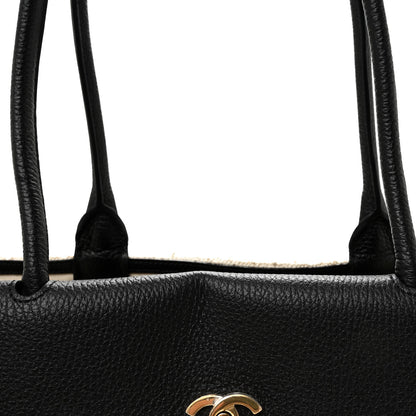 Chanel Grained Calfskin Boucle Urban Essentials Small Shopping Bag Ecru Black 8 of 10