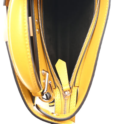 Fendi Cuoio Romano Vitello Cover Bi-Color Peekaboo I See U X Cross Satchel Sunflower Pietra Mimosa 11 of 23