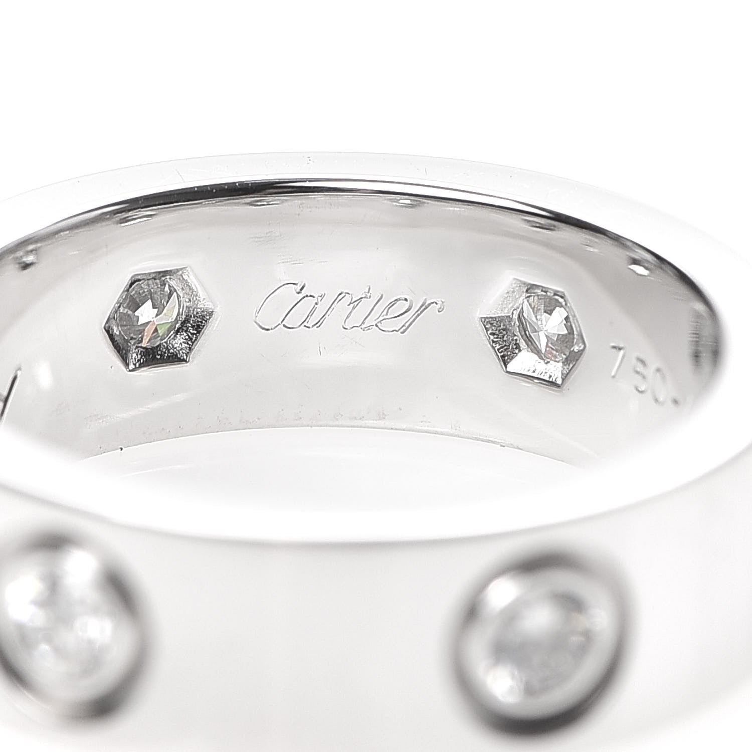 Cartier 18K White Gold 6 Diamond 5.5mm LOVE Ring 48 4.5 4 of 8