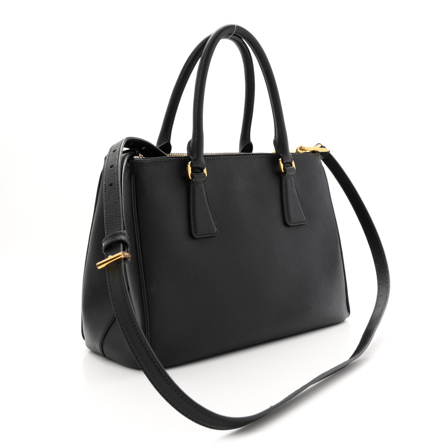 Prada Saffiano Small Galleria Double Zip Tote Black 3 of 13