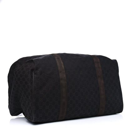 Gucci Denim Monogram Large Collapsible Carry On Duffle Bag Brown 3 of 10