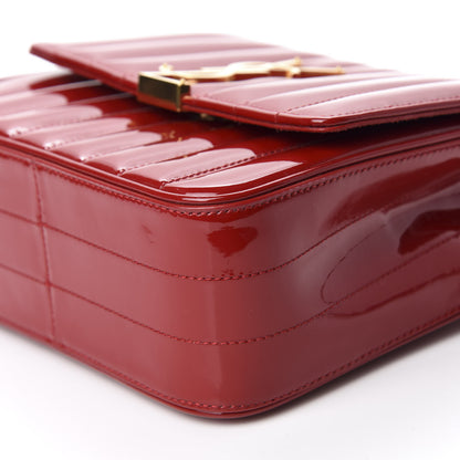 Saint Laurent Patent Calfskin Matelasse Monogram Medium Vicky Chain Bag Rouge Eros 7 of 12