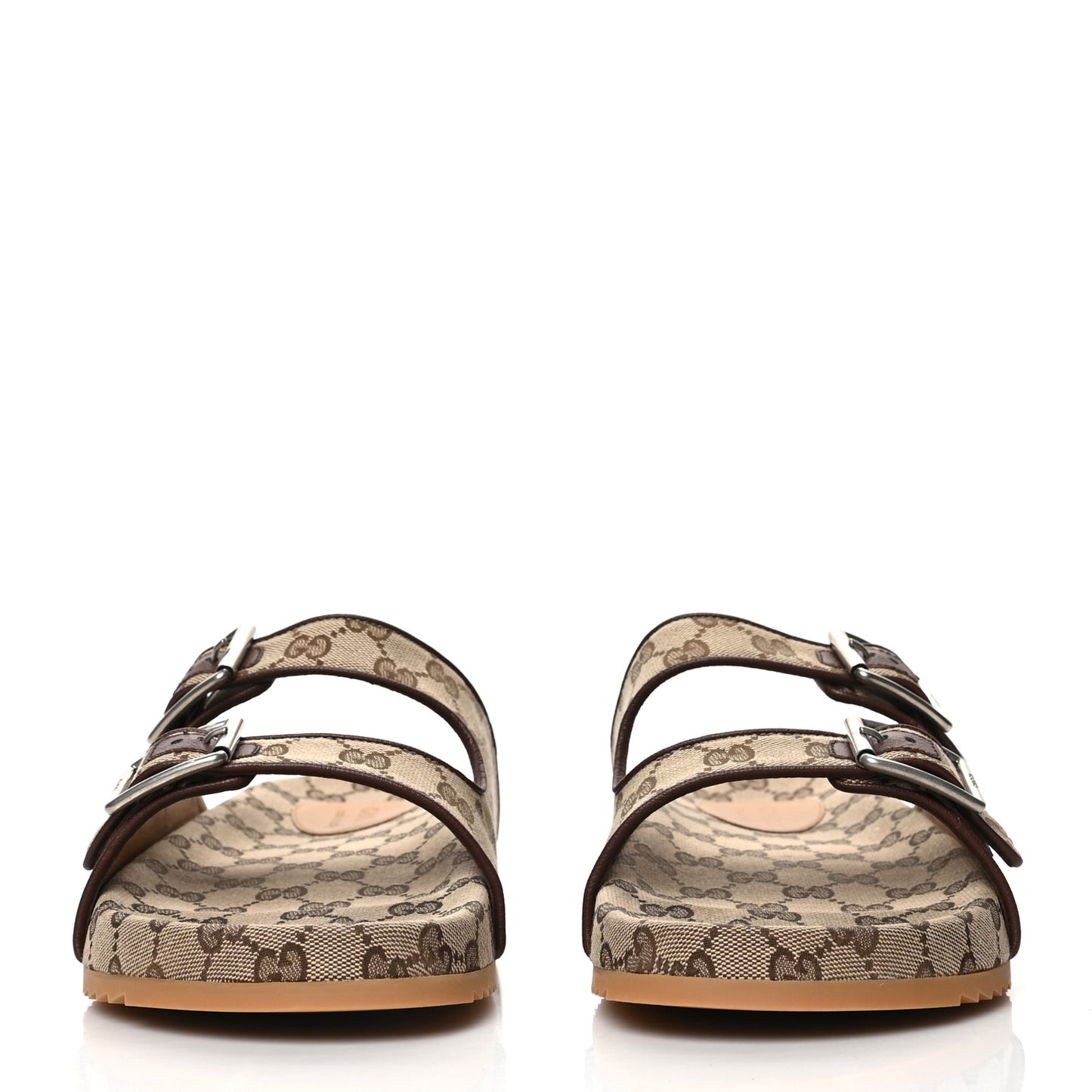 GG Monogram Lavaredo Eco Fabric Mens Slide Sandals With Straps 13 Beige Ebony Light Brown