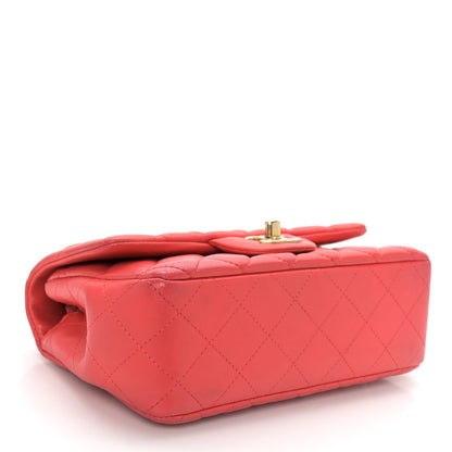 Chanel Lambskin Quilted Mini Rectangular Flap Red 4 of 14