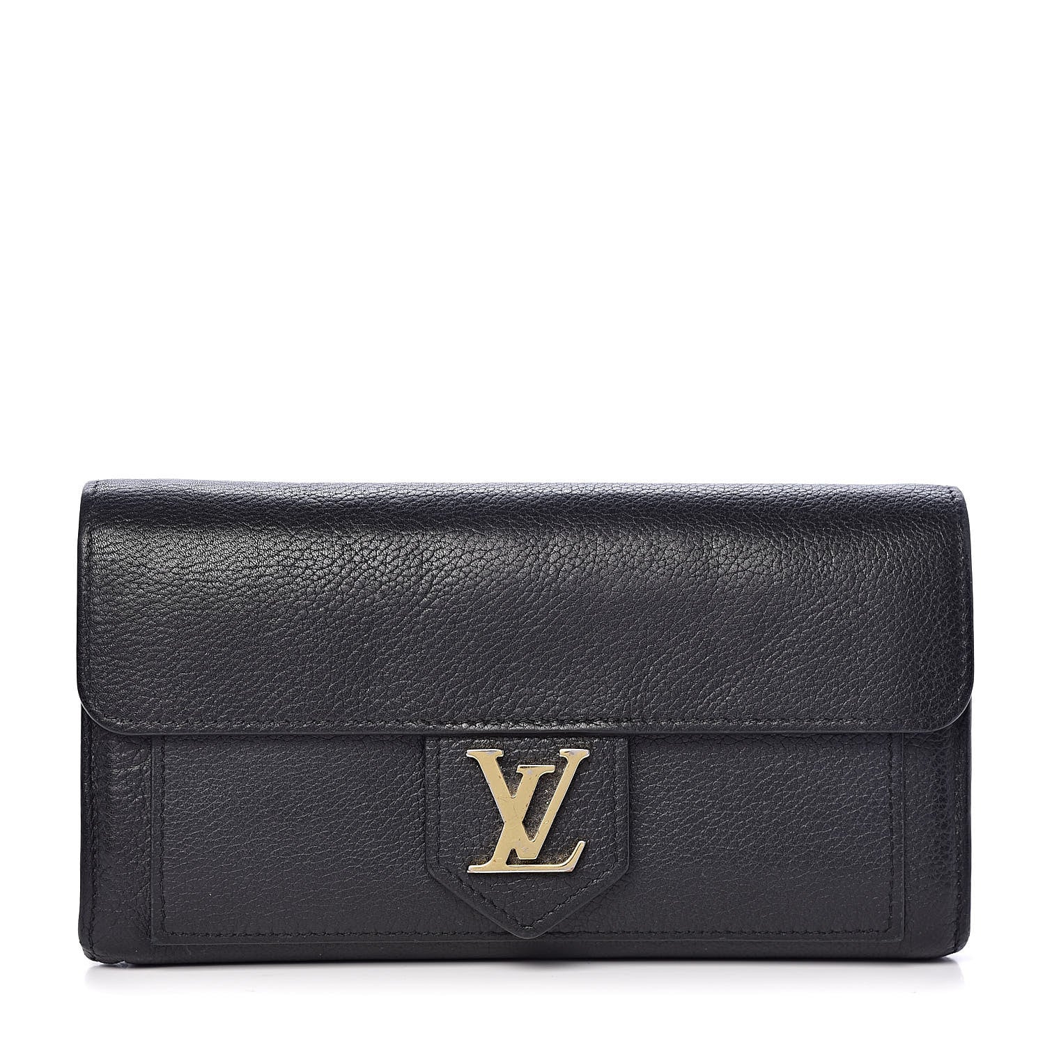 Louis Vuitton Calfskin Lockme Wallet Black 1 of 10