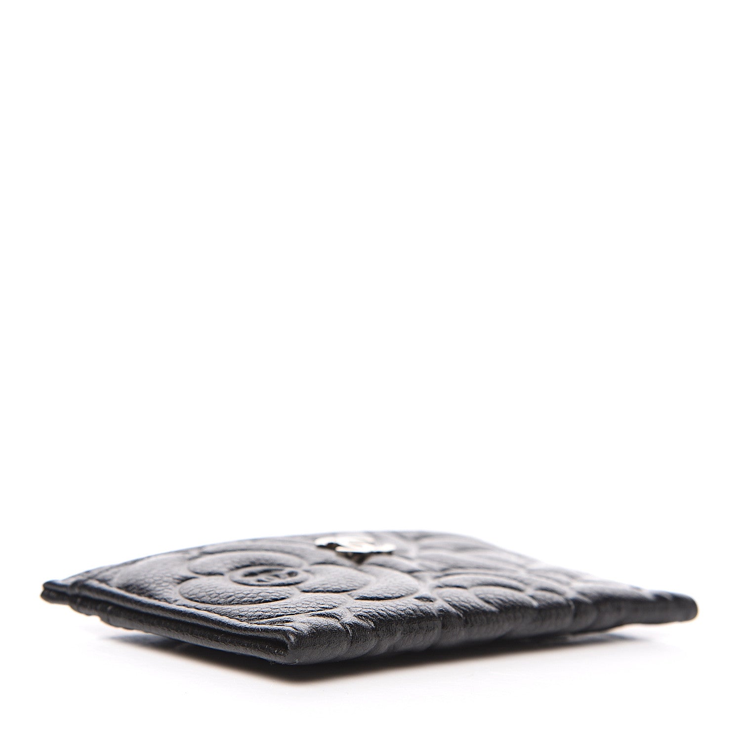 Chanel Caviar Camellia Embossed Card Holder Black 3 of 8