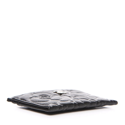 Chanel Caviar Camellia Embossed Card Holder Black 3 of 8
