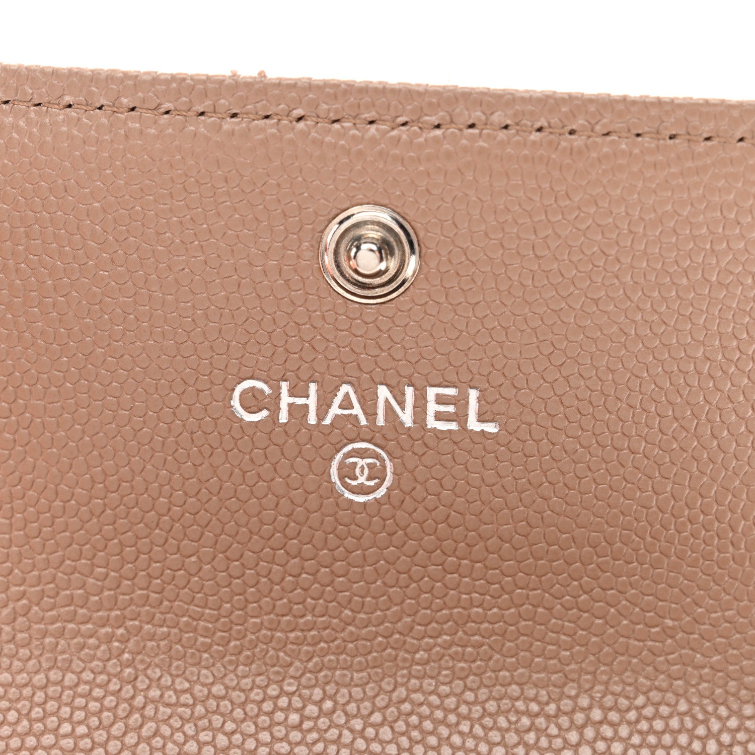Chanel Caviar Chevron Quilted Boy Card Holder Dark Beige 6 of 11
