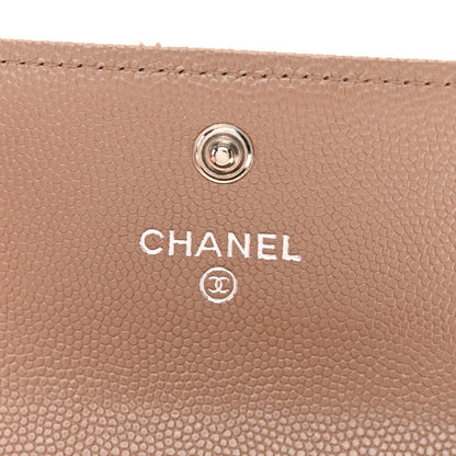 Chanel Caviar Chevron Quilted Boy Card Holder Dark Beige 6 of 11