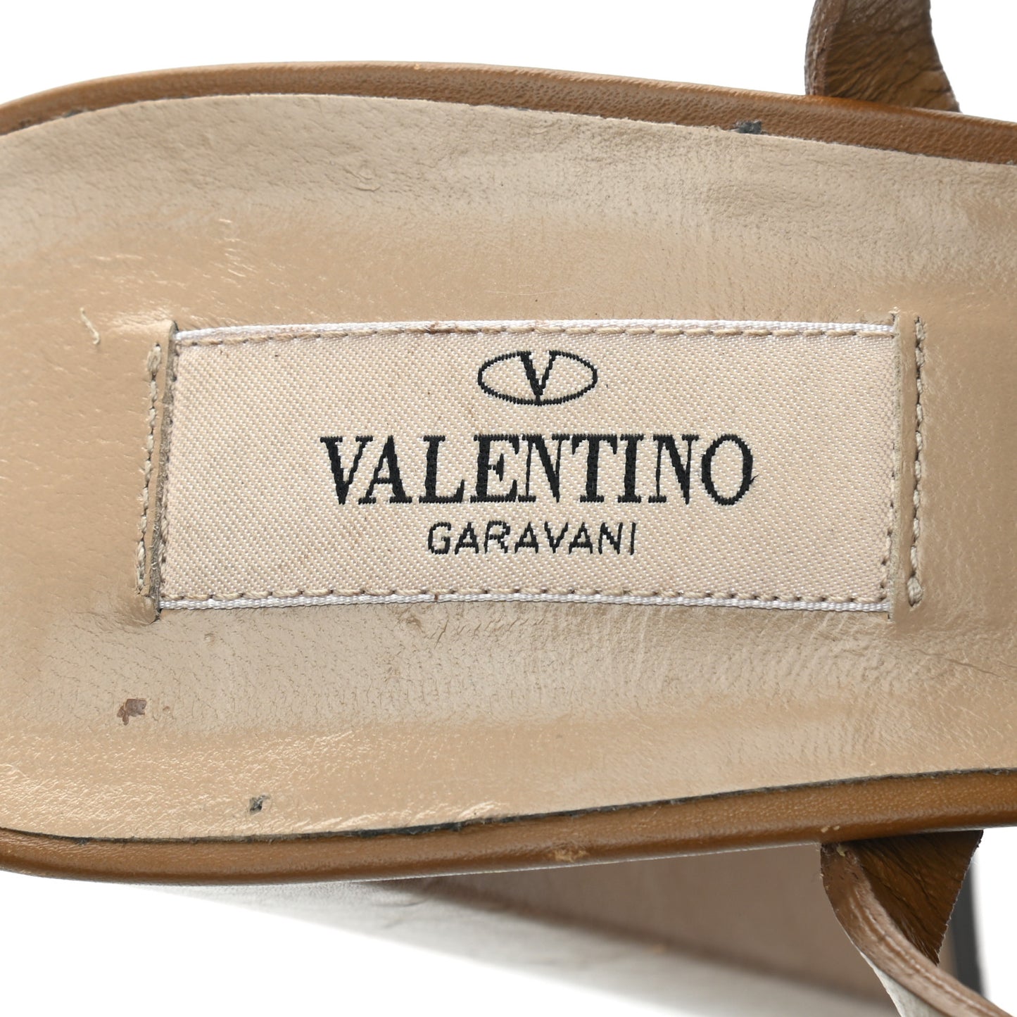 Calfskin Rockstud 90mm City Sandals 41 Light Cuir