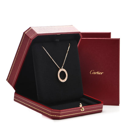 Cartier 18K Pink Gold Diamond LOVE Paved Necklace 6 of 6