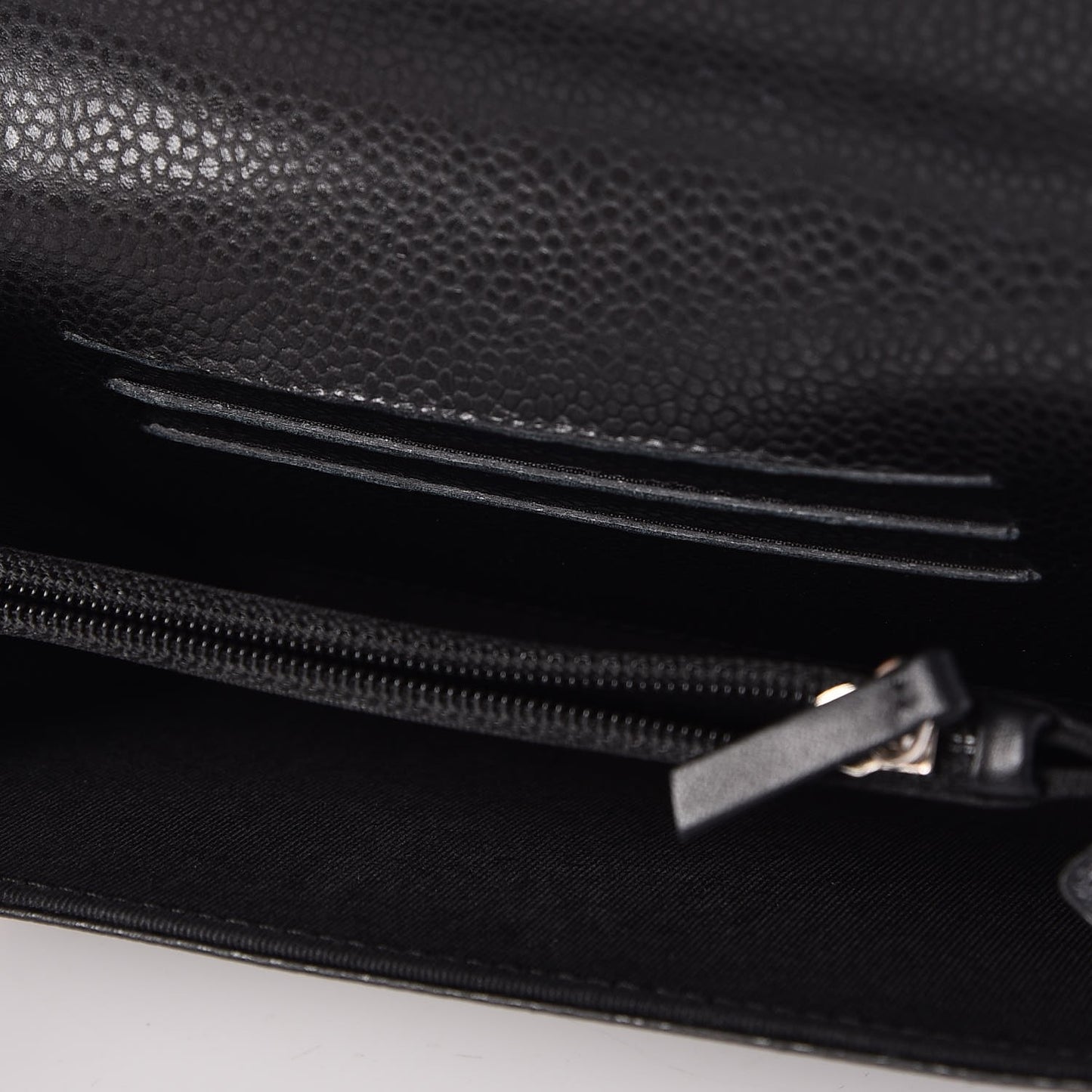 Caviar Quilted Small Flap Wallet Black