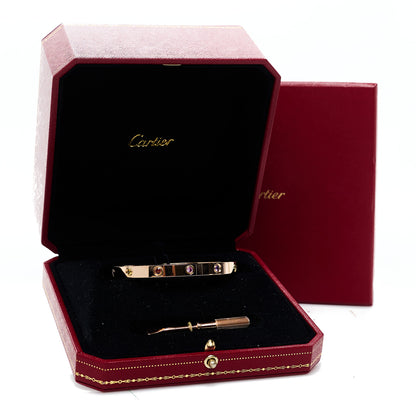 Cartier 18K Pink Gold Sapphire Garnet Amethyst LOVE Bracelet 18 11 of 11