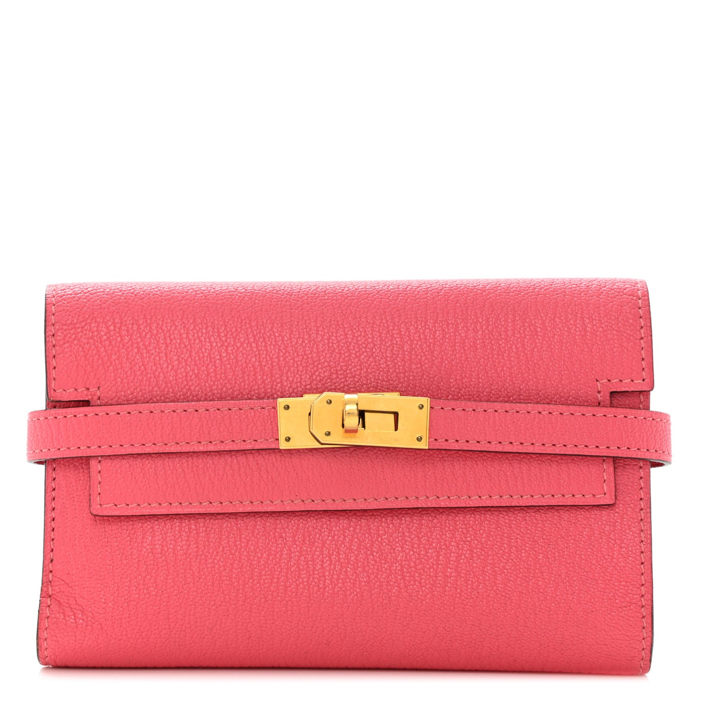 Chevre Mysore Medium Kelly Wallet Rose Azalee