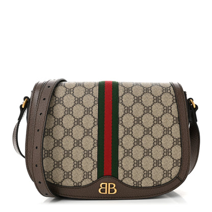 Gucci X BALENCIAGA BB Supreme Monogram Web Small Ophidia Shoulder Bag Beige New Acero 1 of 10