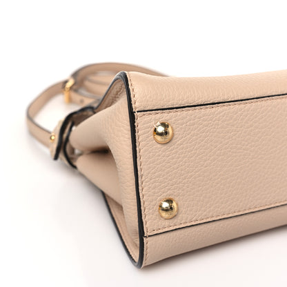 Fendi Vitello Granato Camoscio Selleria Macro Stitchings Mini Peekaboo Iconic Satchel Rosa Plaster 8 of 10