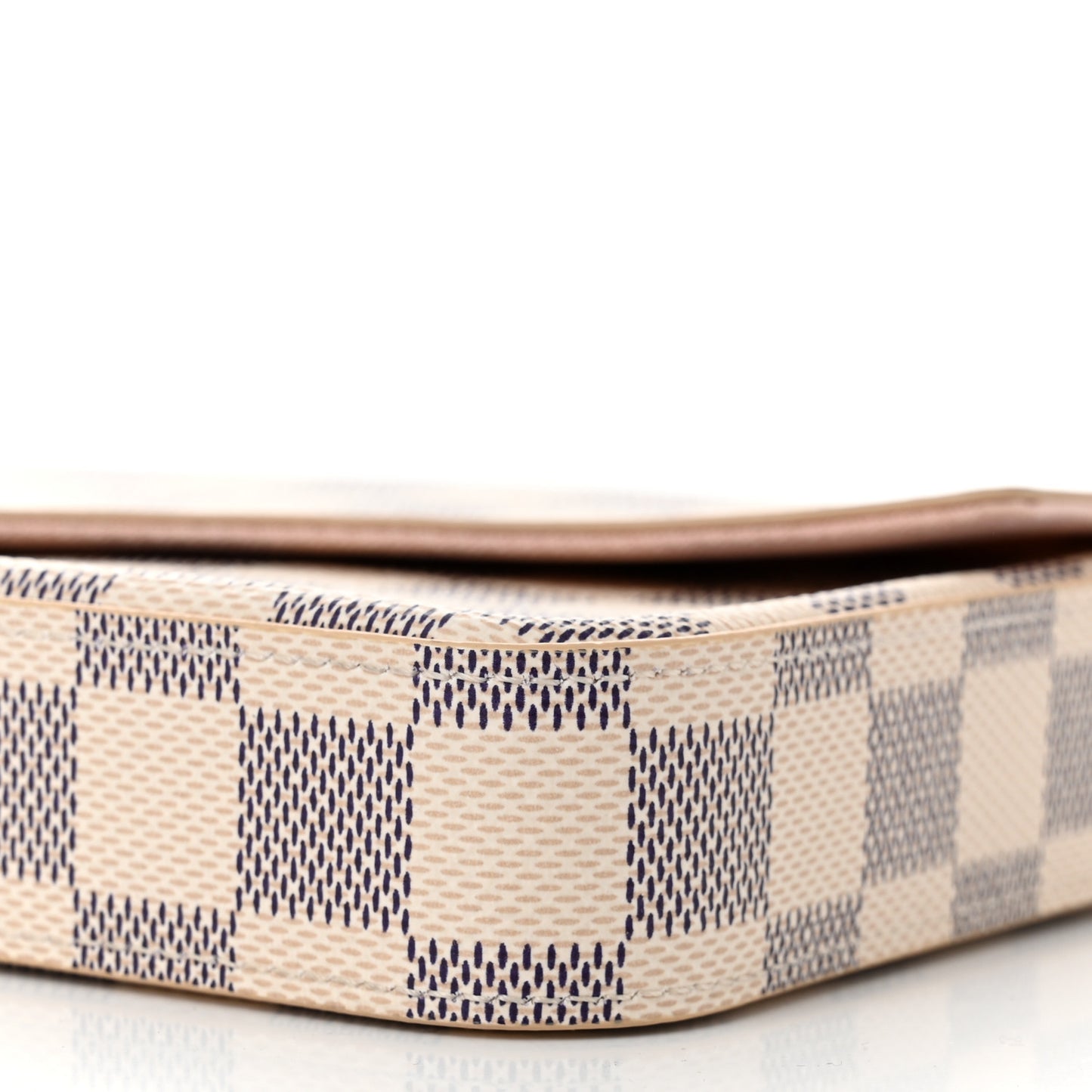 Damier Azur Pochette Felicie Chain Wallet Rose Ballerine