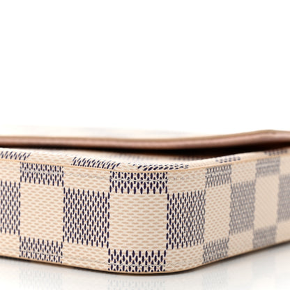 Louis Vuitton Damier Azur Pochette Felicie Chain Wallet Rose Ballerine 10 of 10