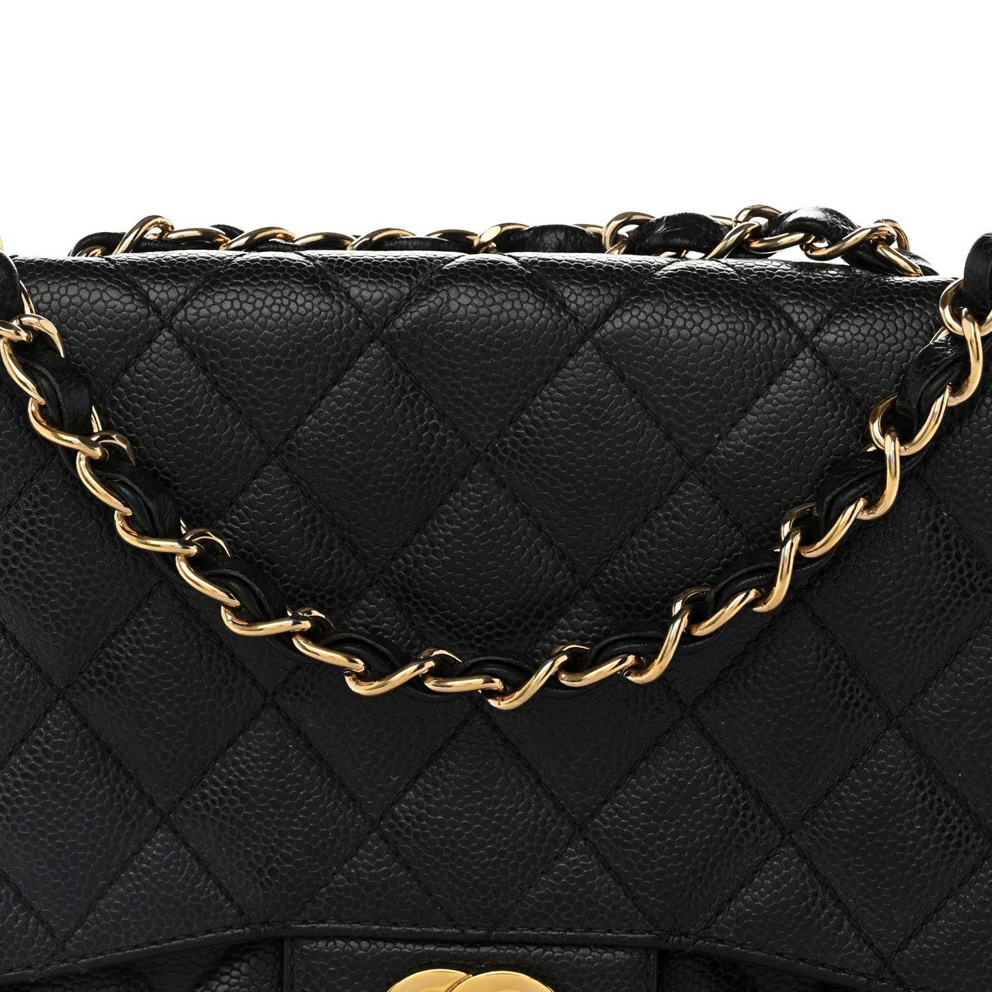 Caviar Quilted Jumbo Single Flap Black