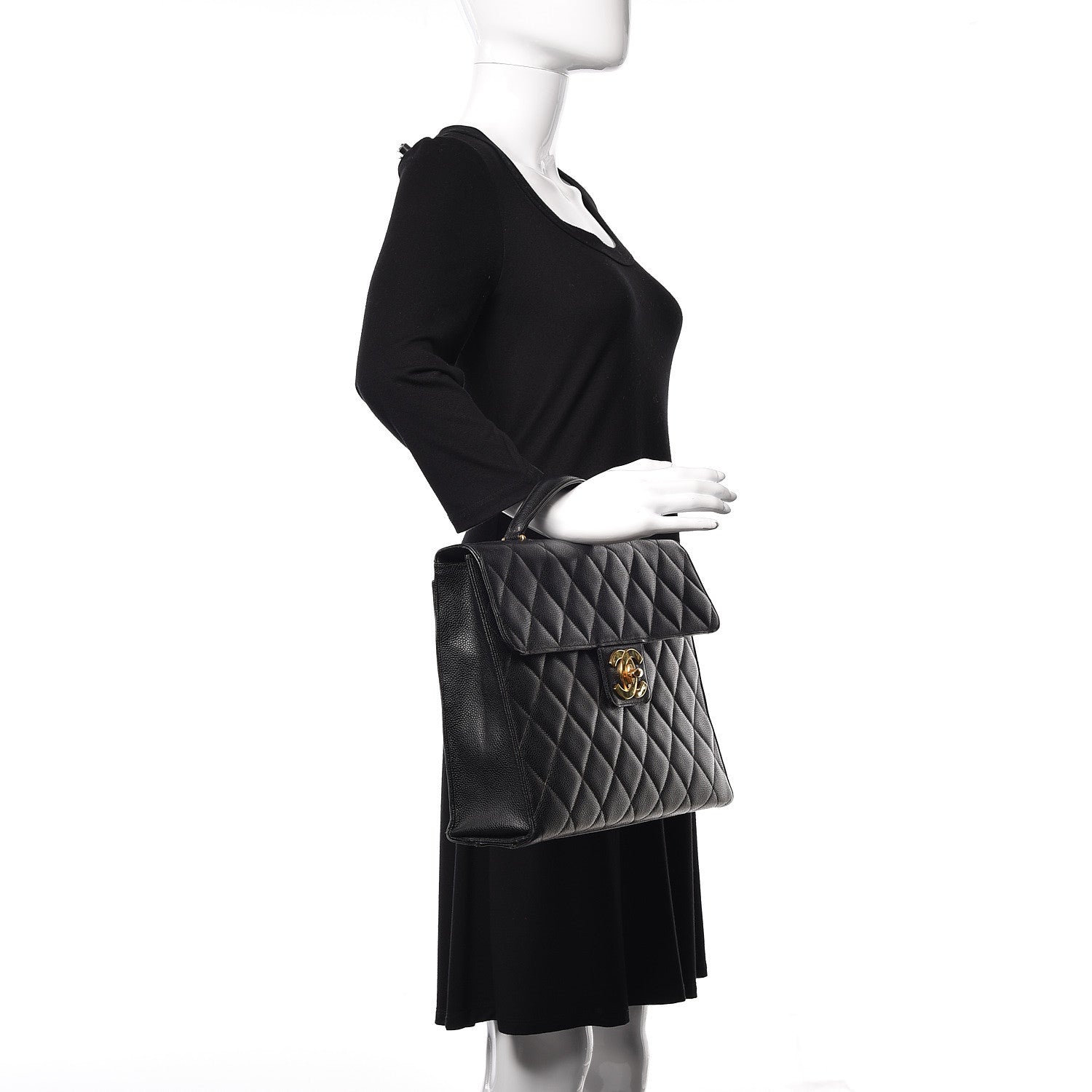 Chanel Caviar Quilted Briefcase Laptop Bag Black 2 of 17