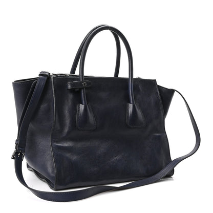 Prada Glace Calfskin Twin Pocket Tote Bluette 3 of 10